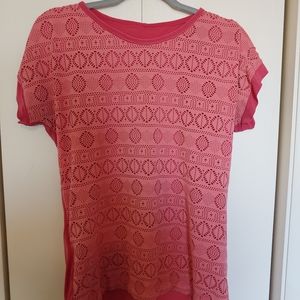 business casual pink tee